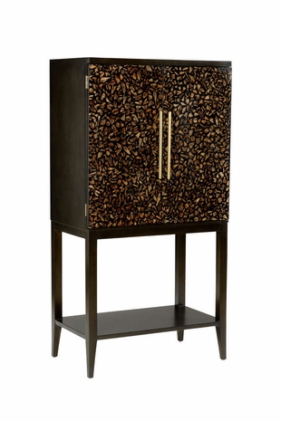490258 Wildwood Hardwood/Mahogany Seeds Black Garrison Bar Cabinet