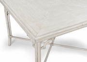 490277 Wildwood 30.5in. Rattan/Crushed Bamboo Boca Game Table - Whitewashed with Whitewash/Gray Finish