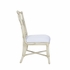 490278 Wildwood 38.5in. Rattan/Fabric Selene Side Chair - White with Whitewash/Gray Finish
