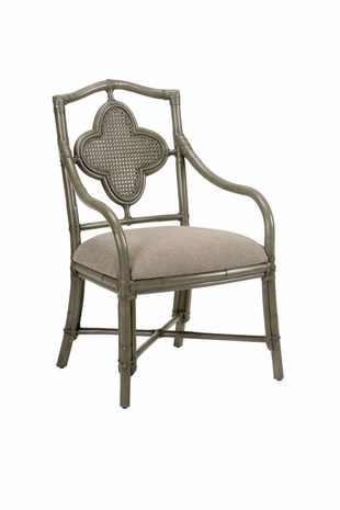 490281 Wildwood Rattan/Fabric Smoke/Grey Selene Arm Chair - Grey