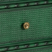 490282 Wildwood 36in. Hardwood/Cane/Brass Borneo Chest with Emerald/Antique Finish