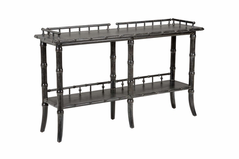 490290 Wildwood Wood Black/White Glaze Luzon Console - Charcoal