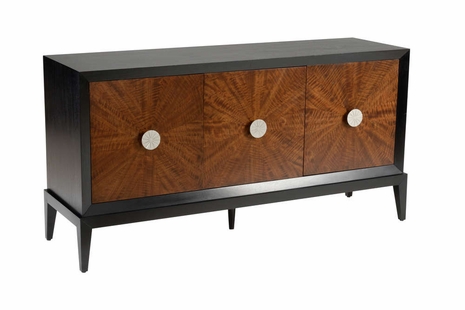 490395 Wildwood Acacia Wood/Veneer/Aluminum Mahogany/Ebony Stain/Silver Radiance Sideboard