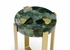 490422 Wildwood 21in. Stone Jasper Accent Table (Lg) with Natural Multi Green/Antique Gold Finish