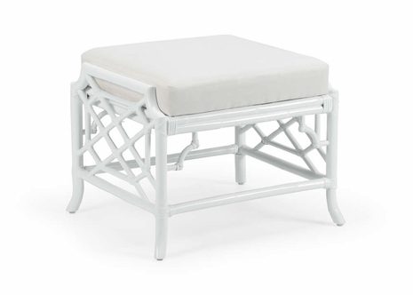 490446 Wildwood Wild Palm Ottoman - White