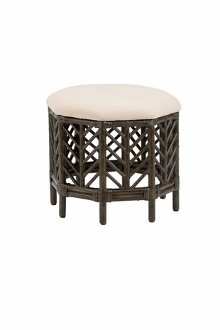 490460 Wildwood Bamboo/Fabric Black Wash/Off White Angelica Stool