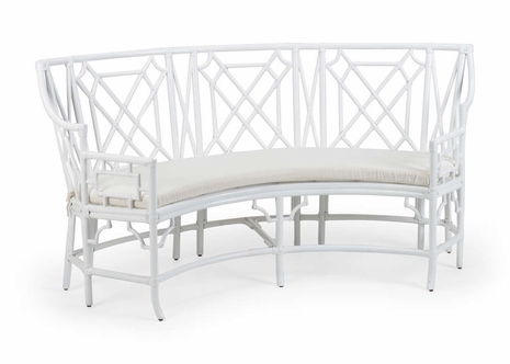 490467 Wildwood Wild Palm Settee - White