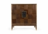 490561 Wildwood 36in. Wood/Brass/Mirror Andros Black Walnut Cabinet with Antique Finish