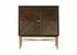 490562 Wildwood 36in. Wood/Steel Samana Black Walnut Cabinet with Gold Leaf Finish