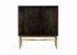 490562 Wildwood 36in. Wood/Steel Samana Black Walnut Cabinet with Gold Leaf Finish