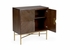 490562 Wildwood 36in. Wood/Steel Samana Black Walnut Cabinet with Gold Leaf Finish