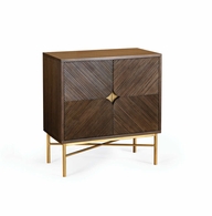 490562 Wildwood 36in. Wood/Steel Samana Black Walnut Cabinet with Gold Leaf Finish