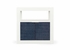 490574 Wildwood 30in. Wood/Raffia La Costa - Navy with White/Navy Blue Finish