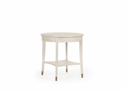 490584 Wildwood 26in. Wood Oaklee End Table with Hand Finished Cerused Oak Finish