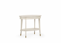 490585 Wildwood 26in. Wood Oaklee Side Table with Hand Finished Cerused Oak Finish