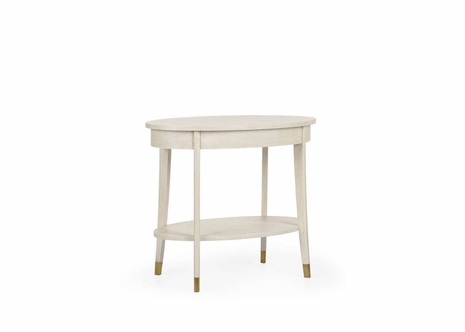 490585 Wildwood 26in. Wood Oaklee Side Table with Hand Finished Cerused Oak Finish