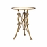 490604 Wildwood 30.5in. Brass/Glass Lion in the Library Table with Antique/Mirror Finish