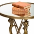 490604 Wildwood 30.5in. Brass/Glass Lion in the Library Table with Antique/Mirror Finish