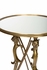 490604 Wildwood 30.5in. Brass/Glass Lion in the Library Table with Antique/Mirror Finish