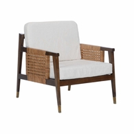 490618 Wildwood 32.5in. Wood/Cane Isle of Palms Lounge Chair with Brown/Natural Finish