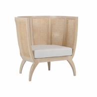 490619 Wildwood 34in. Wood/Cane Trudy Lounge Chair with Natural Finish