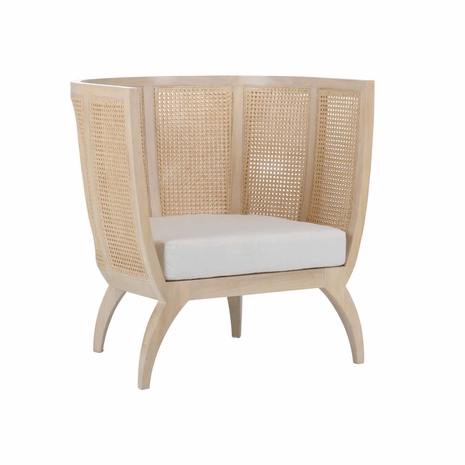 490619 Wildwood 34in. Wood/Cane Trudy Lounge Chair with Natural Finish