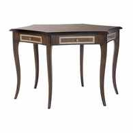 490624 Wildwood 29.5in. Gmelina Solid/Walnut Veneer Game Night Table with Walnut Finish