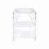 490625 Wildwood 32.5in. Acrylic/Leather Baran Barrel Back Chair - White with Clear Finish