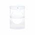 490625 Wildwood 32.5in. Acrylic/Leather Baran Barrel Back Chair - White with Clear Finish