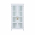 490661 Wildwood 75.5in. Wood/Glass Nights in White Linen Cabinet with Clear Finish