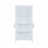 490661 Wildwood 75.5in. Wood/Glass Nights in White Linen Cabinet with Clear Finish