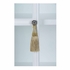 490661 Wildwood 75.5in. Wood/Glass Nights in White Linen Cabinet with Clear Finish