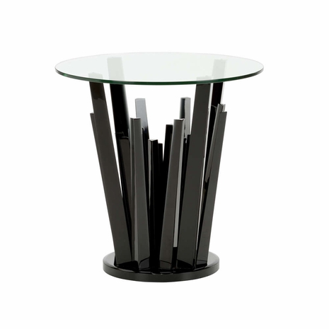 490665 Wildwood Geode End Table - Black