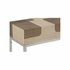 490751 Wildwood 32in. Raffia On Wood/Stainless Steel Jacoby Console with Brown/Cream/Polished Nickel Finish