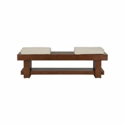 490771 Wildwood 19.5in. Beech/Fabric Maki Bench with Walnut/Natural Finish