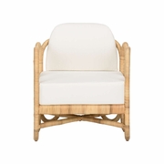 490778 Wildwood 32.5in. Rattan/Muslin Cuixmala Lounge Chair with Natural/Off White Finish