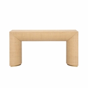490802 Wildwood 29.5in. Wood/Raffia Kamo Console Table with Natural Finish