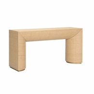 490802 Wildwood 29.5in. Wood/Raffia Kamo Console Table with Natural Finish