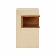 490820 Wildwood 22in. Wood/Raffia Book Nook Table with Walnut/Natural Finish