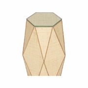 490837 Wildwood 22in. Raffia On Wood/Rope Gabriel Global Drinks Table with Natural Finish