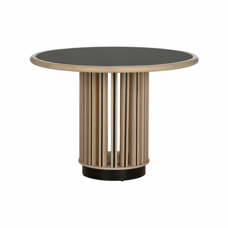 490853 Wildwood 30.5in. Wood/Metal/Glass Perret Center Table with White Oak/Coffee Bronze/Black Finish