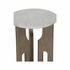 490855 Wildwood 22in. Wood/Marble Pablo Drinks Table with Natural White/Ashe Finish