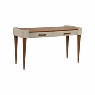 490859 Wildwood 31.5in. Wood/Shagreen Frances Writing Desk with Walnut/Fog Finish