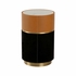 490860 Wildwood 23in. Suede/Leather/Marble/Metal Casey Drinks Table with Tan/Black/Natural White/Antique Brass Finish