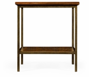 491002-CFW Jonathan Charles Fine Furniture JC Edited - Casually Country Country Walnut Square End Table With Iron Base