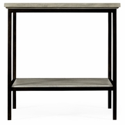 491002-RGA Jonathan Charles Fine Furniture JC Edited - Casually Country Rustic Grey Square End Table With Iron Base