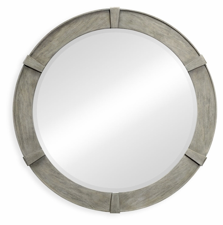 491006-RGA JC Edited Casual Country Rustic Grey Round Mirror