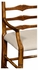 491008-AC-CFW-F001 JC Edited Casual Country Walnut Ladder Back Armchair, Upholstered In Maze