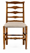 491008-SC-CFW-F001 Jonathan Charles Fine Furniture JC Edited - Casually Country Country Walnut Ladder Back Side Chair, Upholstered In Mazo