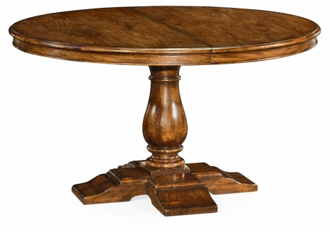 491009-55D-CFW Jonathan Charles Fine Furniture JC Edited - Casually Country 55" Circular Extending Dining Table In Country Walnut
